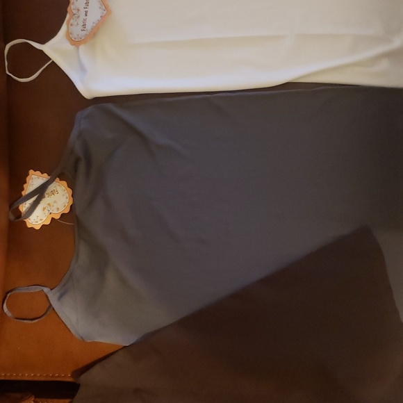 NWT 4 pack of neutral spaghetti strap tank tops. Dark brown,  gray, light brown - Picture 4 of 5